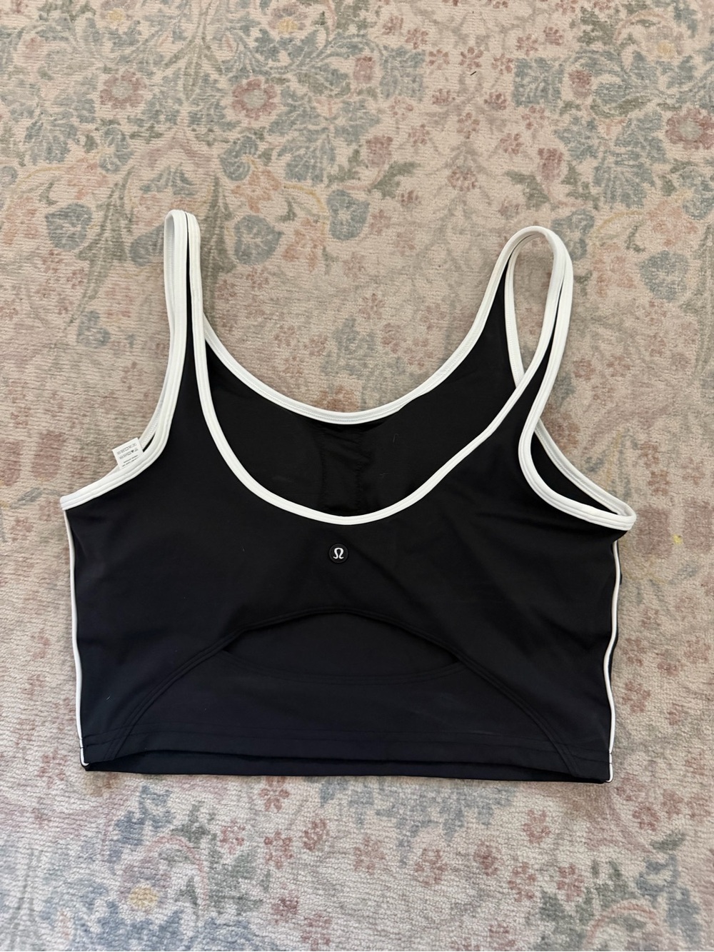 lululemon athletica Black Crop Tank with White Straps - Picture 2 of 3